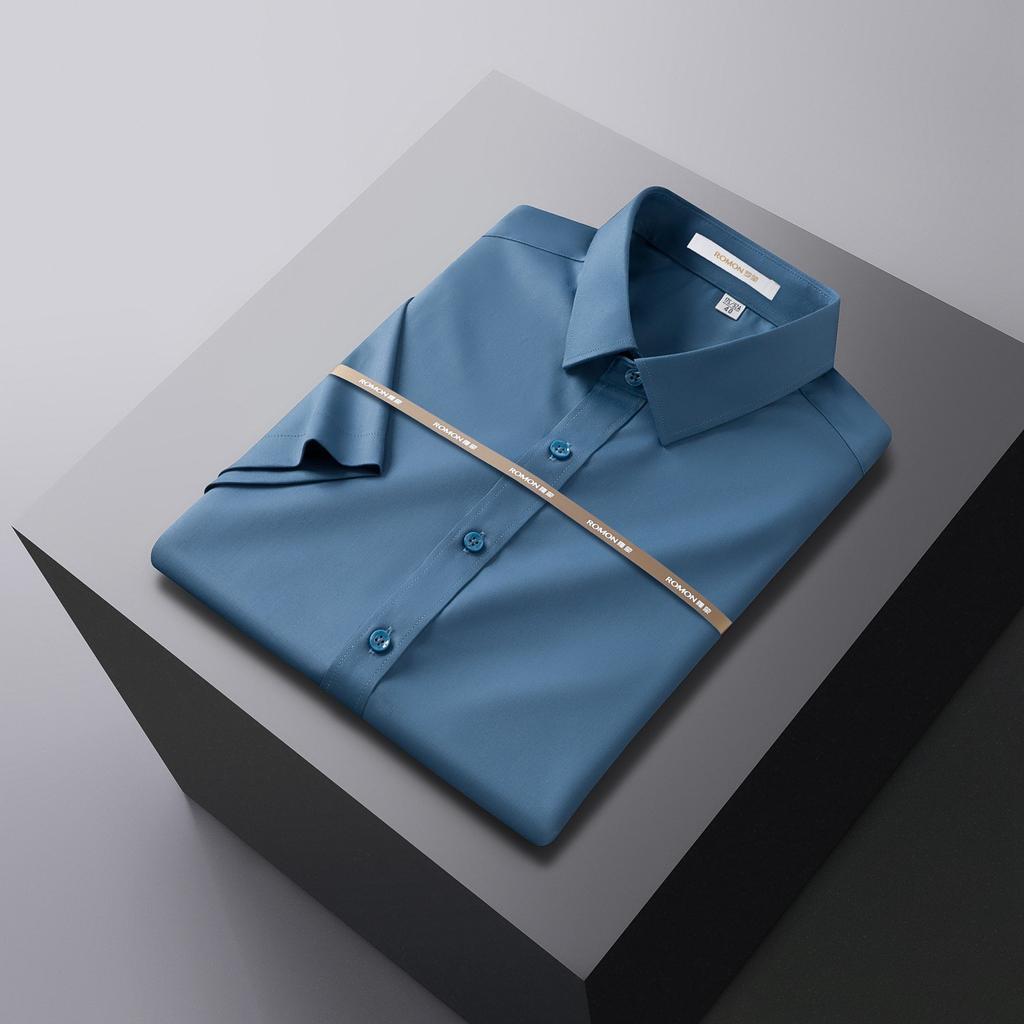Summer New Bamboo Fiber Shirt Men's Short-sleeved Slim-fitting Non-iron Business Formal Wear Professional Work Clothes Suit White Shirt