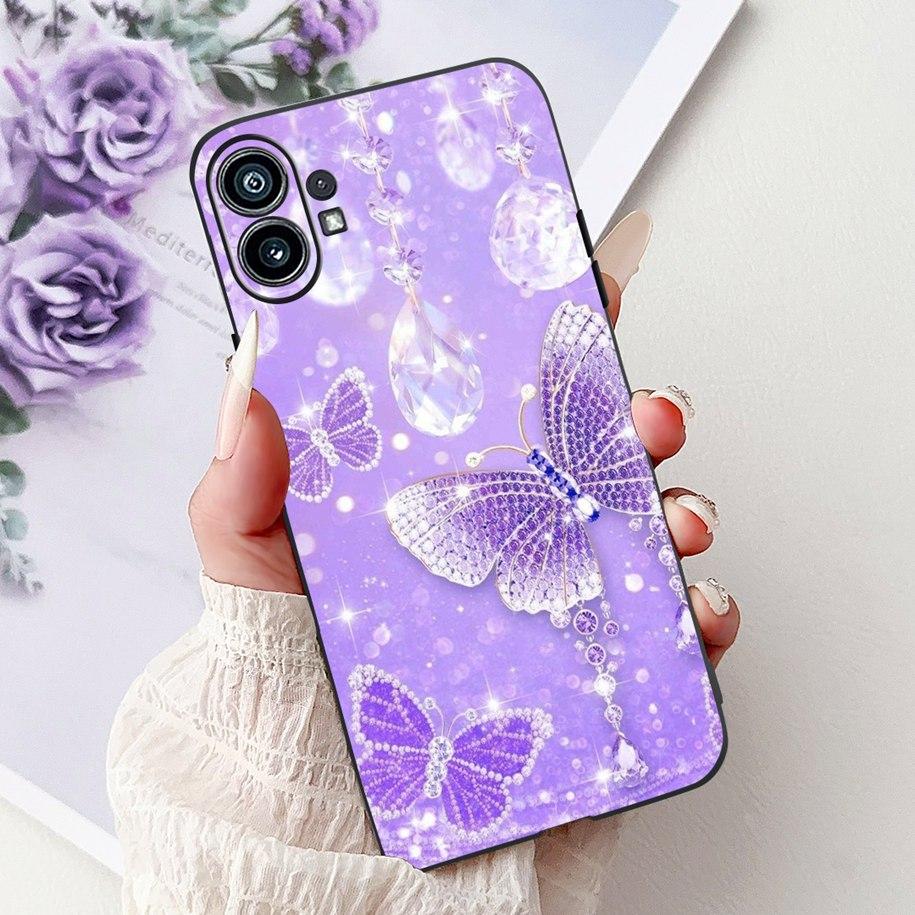 Phone Case 6.55" For Nothing Phone (1) One 1 A063 Soft Black Silicone Shockproof Back Cover For Nothing Phone1 Cartoon Funda New