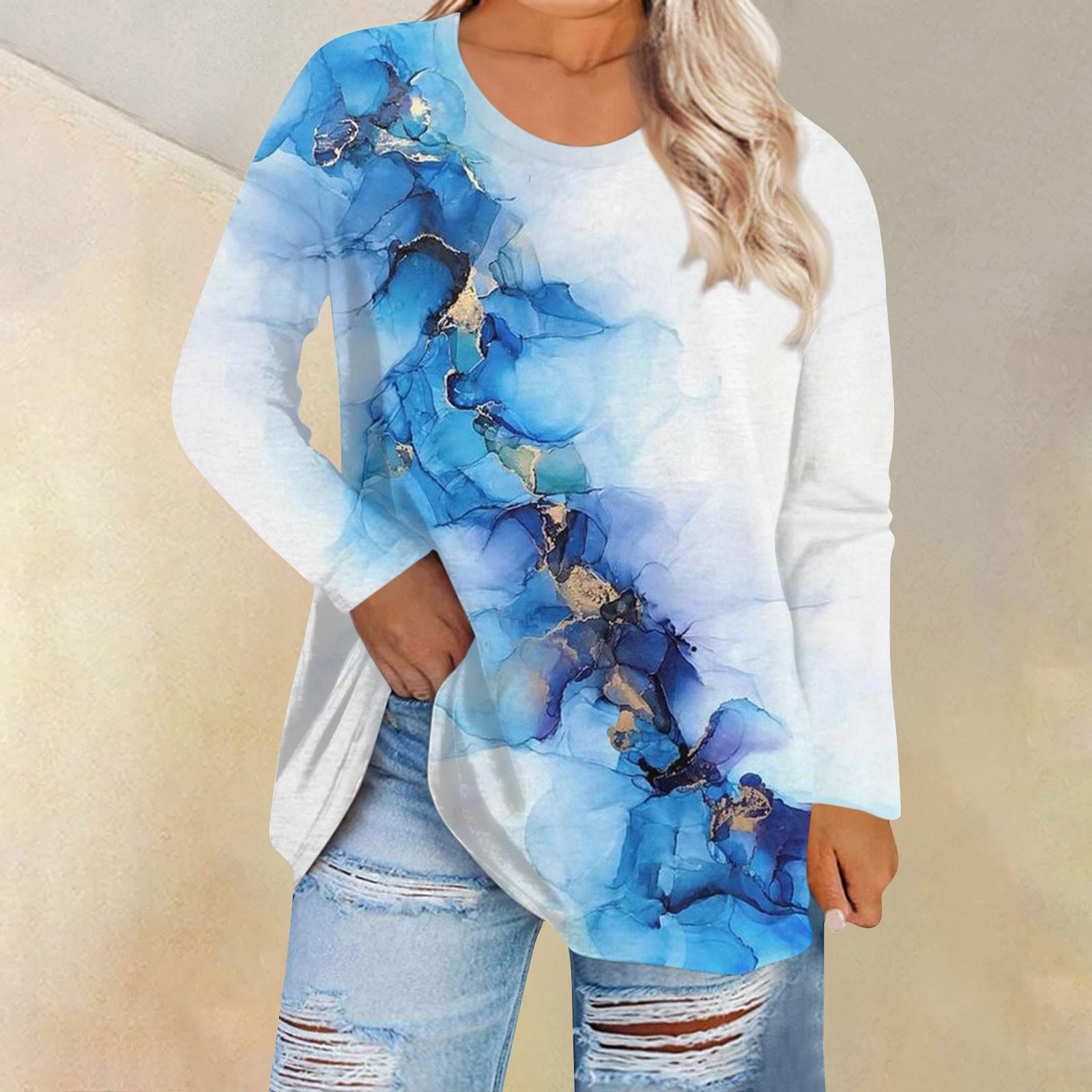 Женская свободная и удобная футболка с длинным рукавом и длинным рукавом с большим топом — фото 6