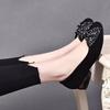 Bow single shoes outer wear spring new round head low heel matte soft sole