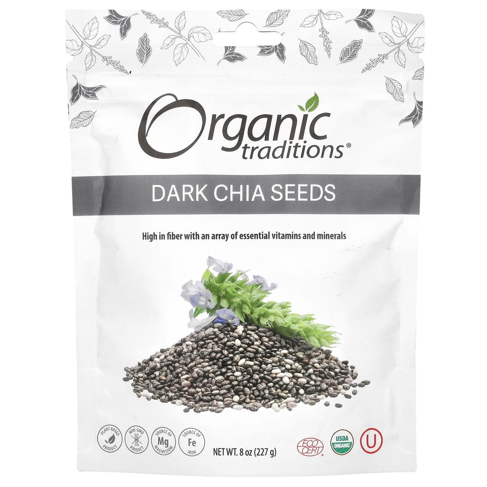 Organic Traditions Dark Chia Seeds 227g (8oz)