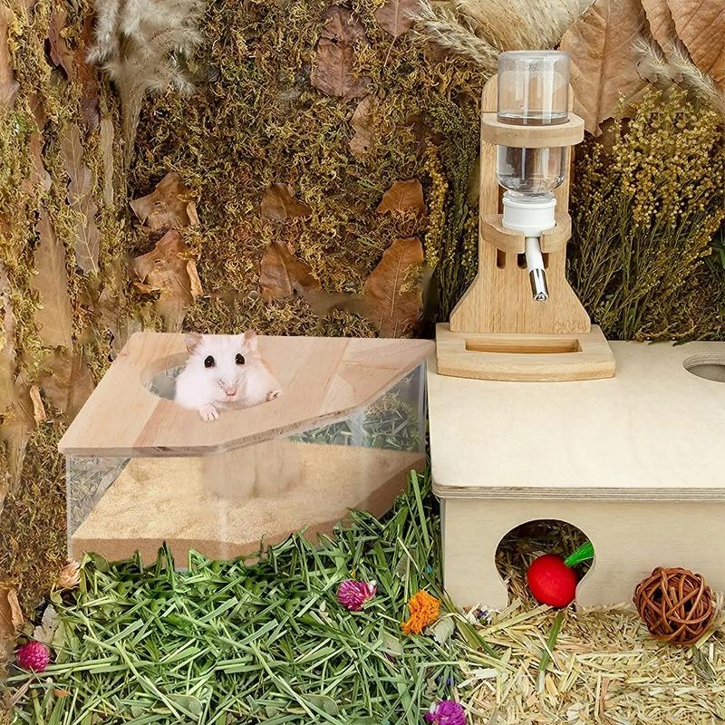 Hamster Bathroom House Sand Bath Box Made of Acrylic and Fully Transparent Toilet Dual-use Bathtub Sand Urine Basin Hamster Bath