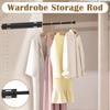 Valet Rod for Closet Pull Out Retractable Closet Valet Rod Slide Out with Screws for Hanging Clothes Suits and Freshly Pressed