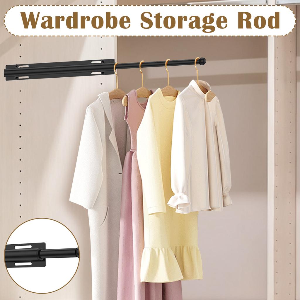 Valet Rod for Closet Pull Out Retractable Closet Valet Rod Slide Out with Screws for Hanging Clothes Suits and Freshly Pressed