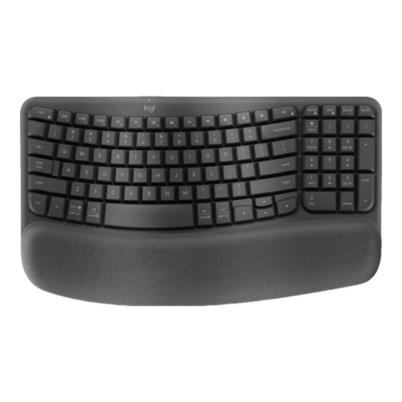 

Logitech WAVE KEYS Ergonomic Wireless Keyboard with Palm Rest