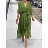 New Women's Solid Color Strap Long Sleeve Batwing Sleeve Irregular Dress Plus Size