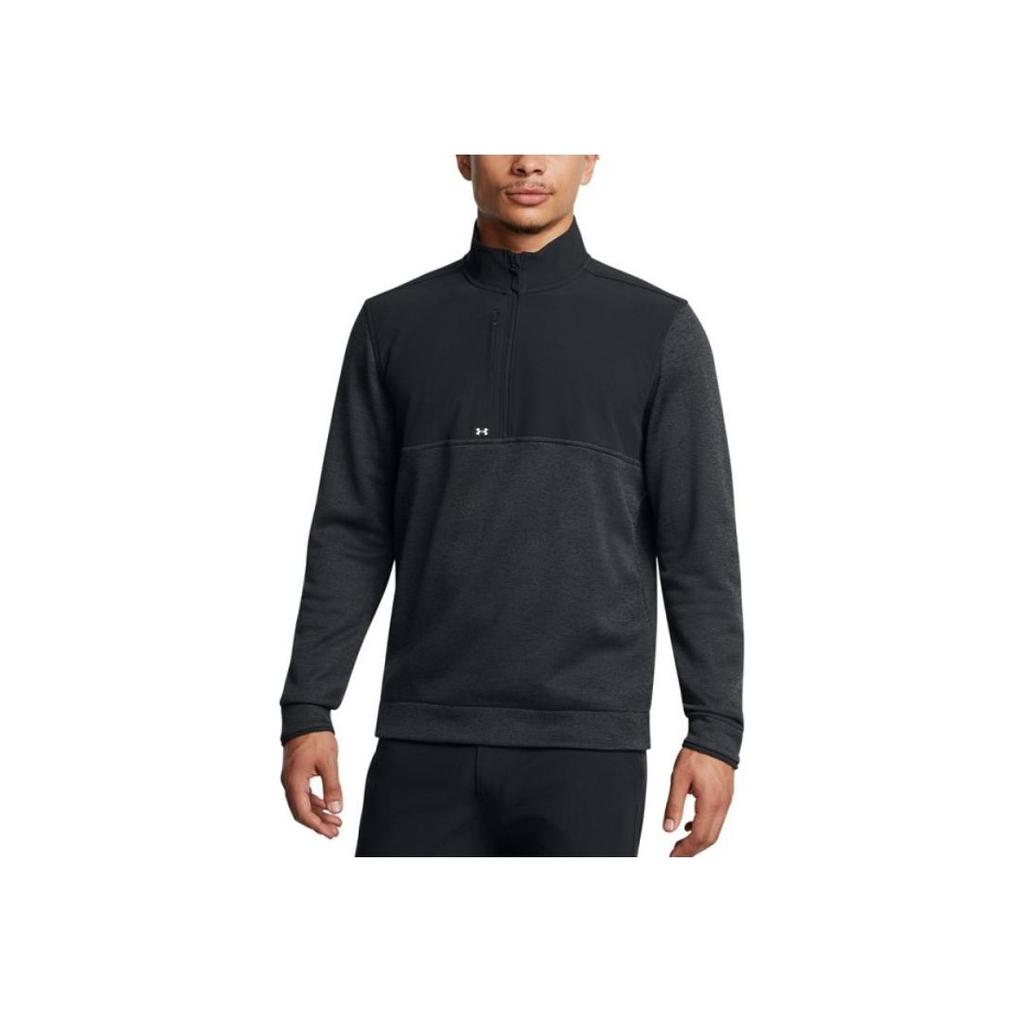 Under Armour Drive Mock Neck Bequemes Half-Zip Langarm-Pullover-Sweatshirt Herren Sweatshirt Schwarz 1387121-001