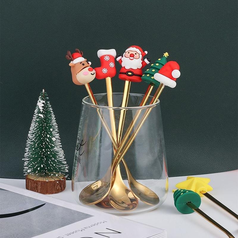 Christmas Fork And Spoon Set, Christmas Gift Box Tableware, Stainless Steel Tableware, Coffee, Tea And Dessert Fork And Spoon