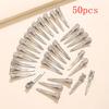 20-60pcs Women's Metallic Silver Fashion Hair Clip For Daily Wear Street Fixed Hair Pin Professional Ladies Salon Curl Hairclip