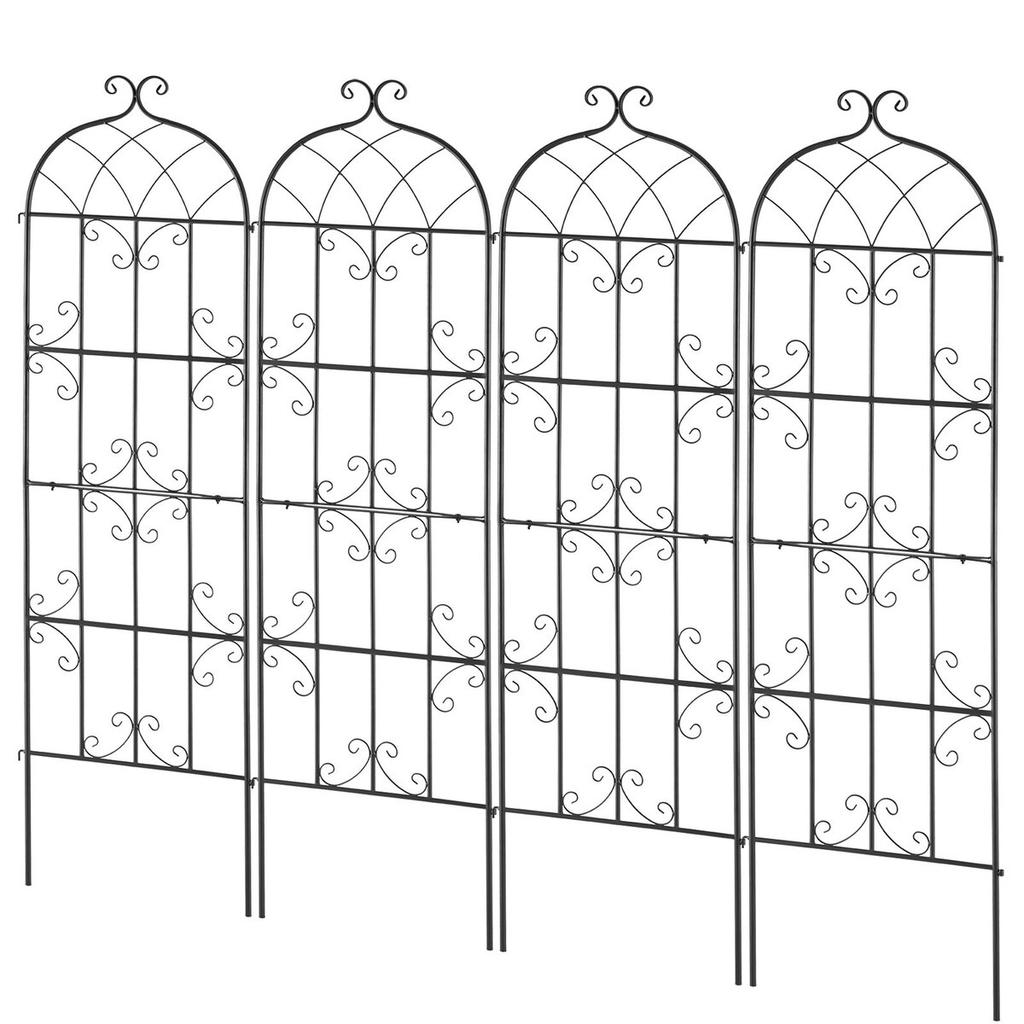 4 Packs Metal Garden Trellis for Climbing Plant Support 71x20 In Rustproof