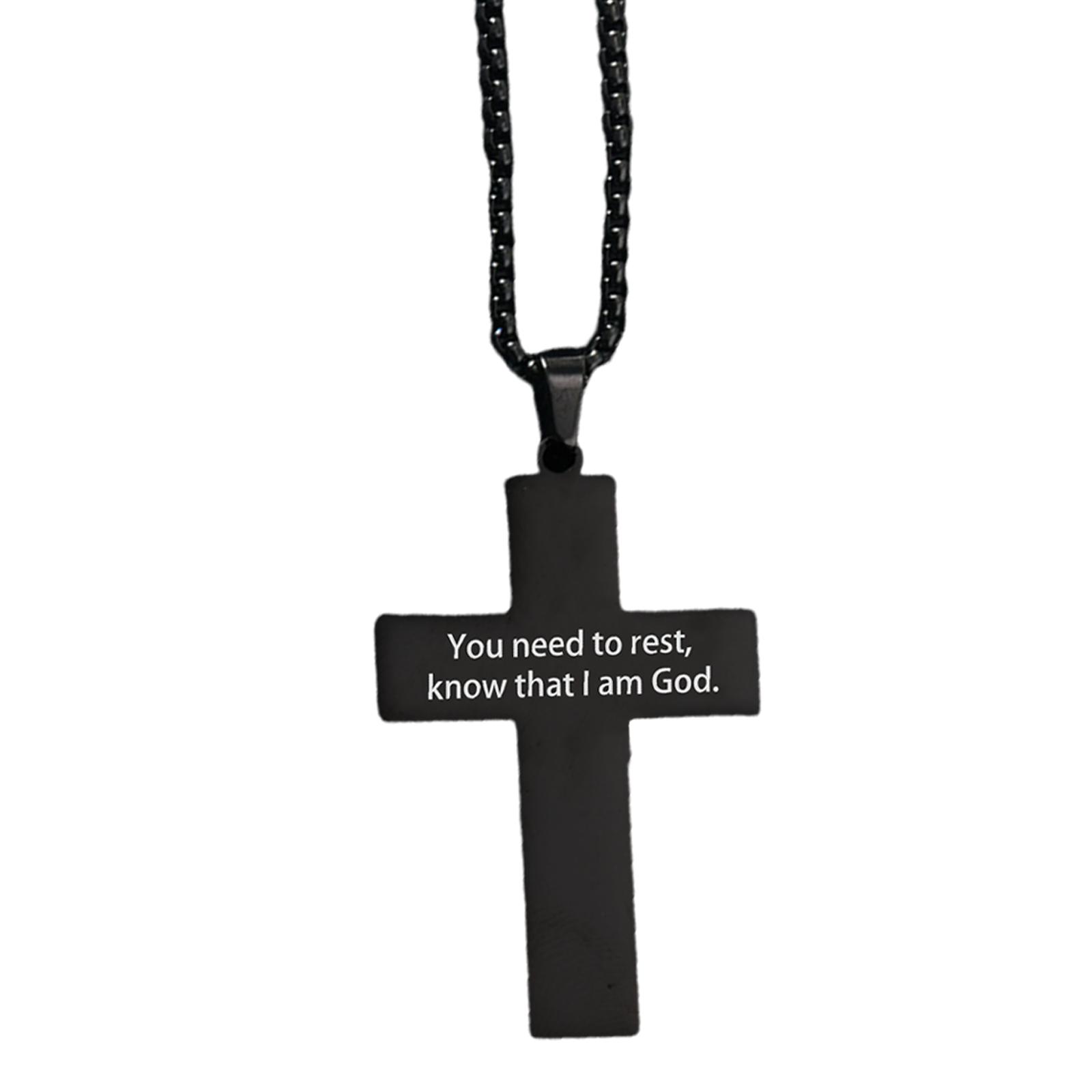 

Personalized Baseball Necklace With Sporty Cross Design One Size чёрный