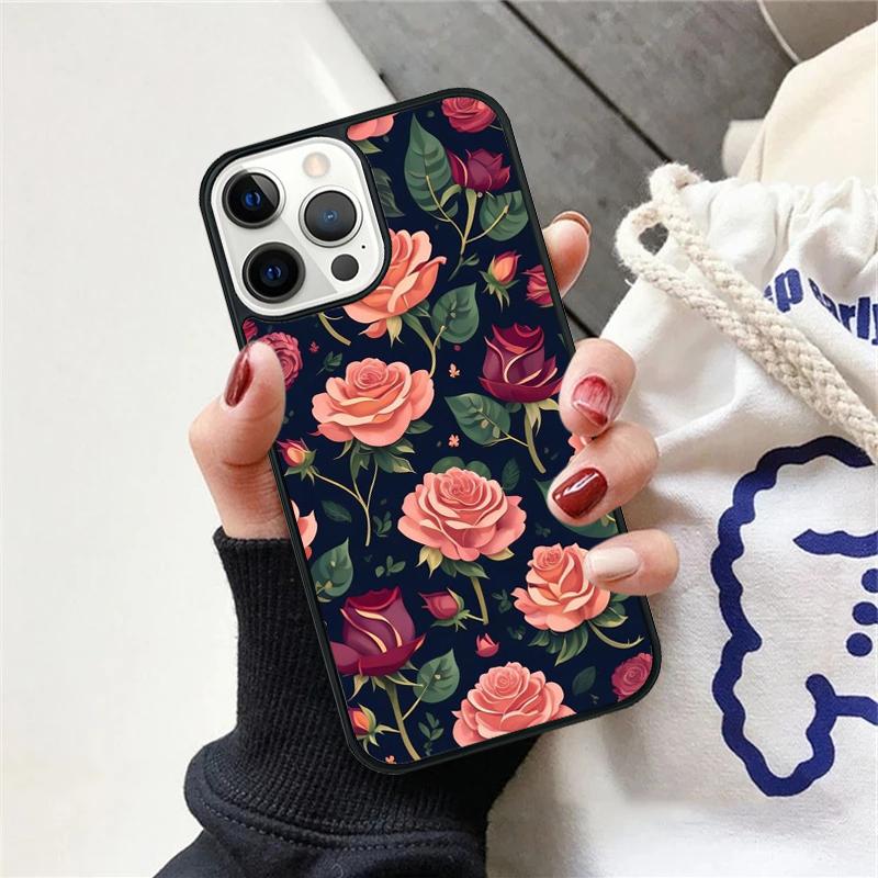 Red Roses Floral Phone Case For iPhone 17 Air 15 16 Cover  11 13 14 Pro Max 12 Plus Max Fundas