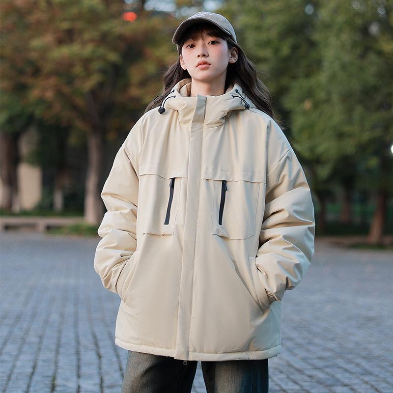 Men's Casual Cotton Jacket Hooded Solid Color Winter Daily    