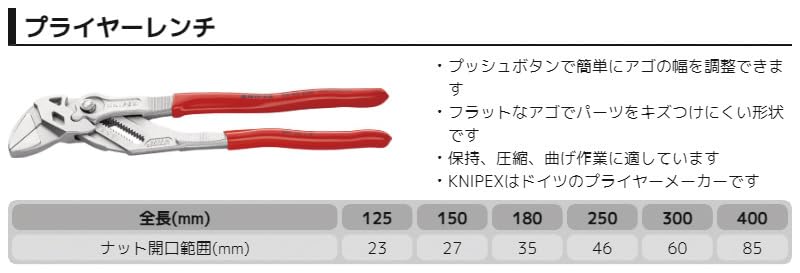 Knipex Pliers Wrench 8603-180 (SB)