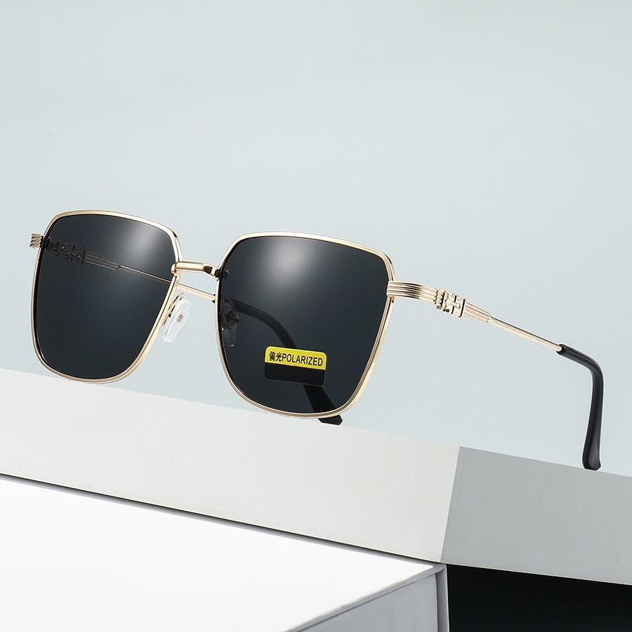 Polarized Metal Men's Sunglasses Stylish Square-Frame Premium-Quality UV Protection Sun Glasses for Driving and Fishing