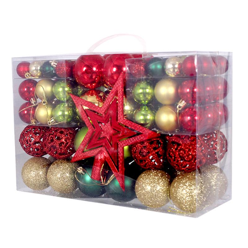 101-Piece Christmas Star Ornament Set: Electroplated Plastic Balls