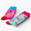 1Pair 35-44 Men Casual Cotton Sock Harajuku Cartoon Flamingo Loving Heart Cute Funny Character Japanese Socks