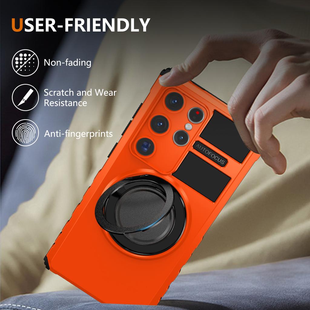 For Samsung Galaxy S24 Ultra Case Compatible with MagSafe Rotary Kickstand Anti-Drop TPU+PC Phone Cover