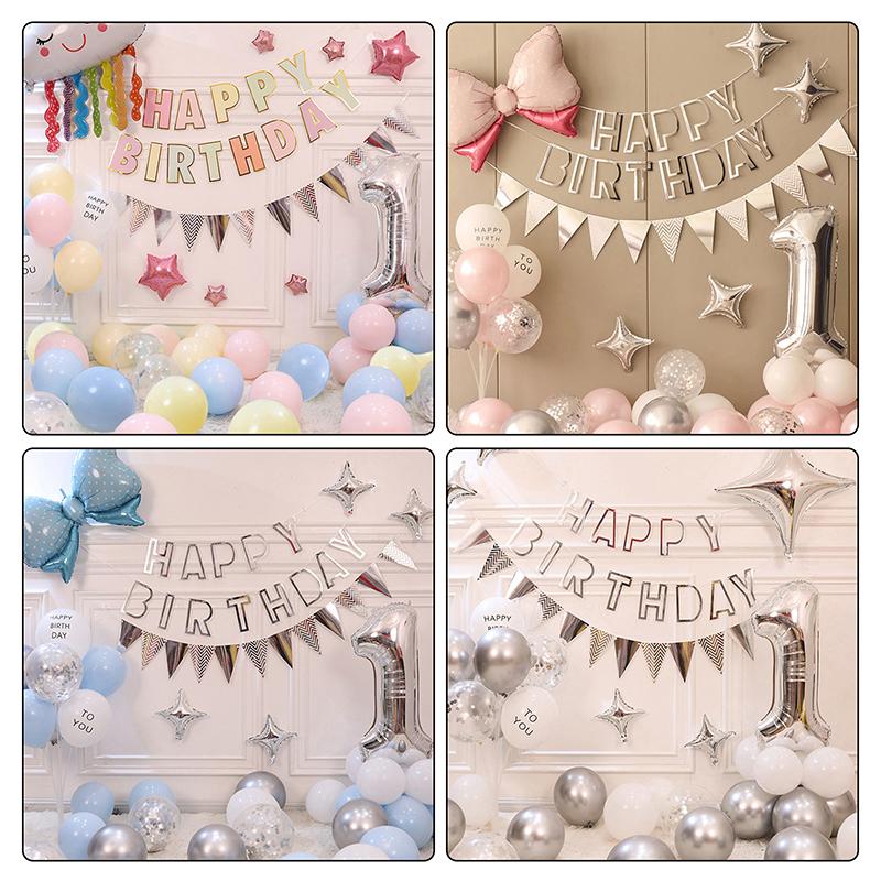 Birthday Balloon Decoration Letter Balloon Set Happy Birthday Party Banner Supplies