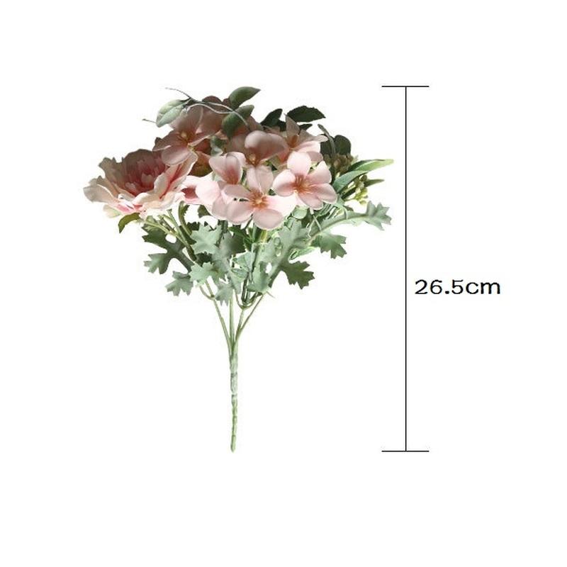 1 Blumenstrauß, künstliche Blumen, Seide, Kamelie, Pfingstrose, Mini-Hochzeitsblumenstrauß, Heim-Party-Dekoration