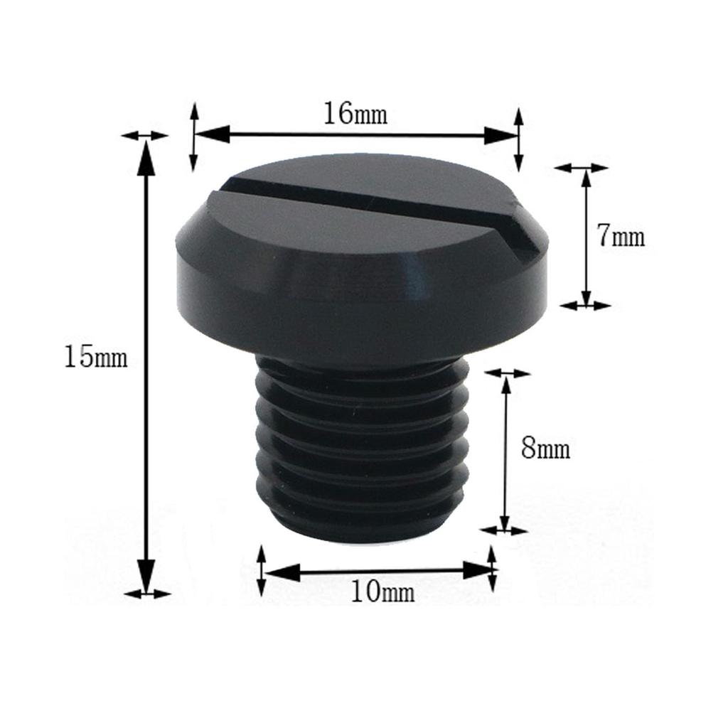 Mirhua M10x1.25 Aluminum 304 Stainless Steel Motorcycle Mirror Hole Cover Caps (Black) for Yamaha Honda Kawasaki Suzuki BMW