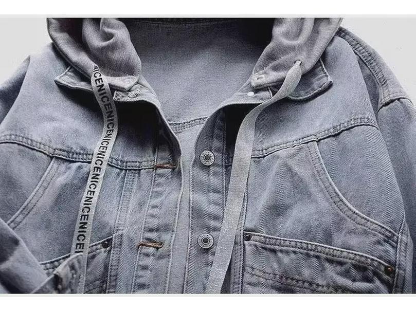 Women's Loose Korean-Style Denim Jacket - Hooded, Long Sleeve, Big Pockets, Versatile Trend for Autumn/Winter