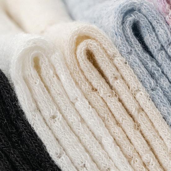 1 Pair Women Summer Socks Mid-tube Thin Shirring Lace Anti-slip Cooling Solid Color High Elasticity Sweat Absorption Adult Home Yoga Socks Piled Socks