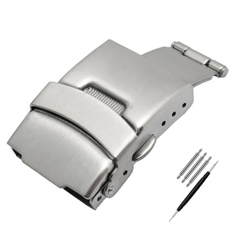 High Quality Fold Safety Clasp 16mm 18mm 20mm 22mm Buckle Deployment Clasp For Leather Rubber Steel EF/EFR/MTP Watch Strap