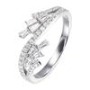 Irregular Platinum Zircon Ring Niche Design Row Diamond Ring Fashion All-match Commuter Women's Ring Party Gift