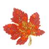 Women Brooch Rhinestone Maple Shape Collar Pin Anti-Oxidation Anti-Rust Party Evening Wear Clothes Pin Bag Scarf Sweater Brooch