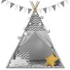 Nukido Children's Teepee Tent With Lights - Gray