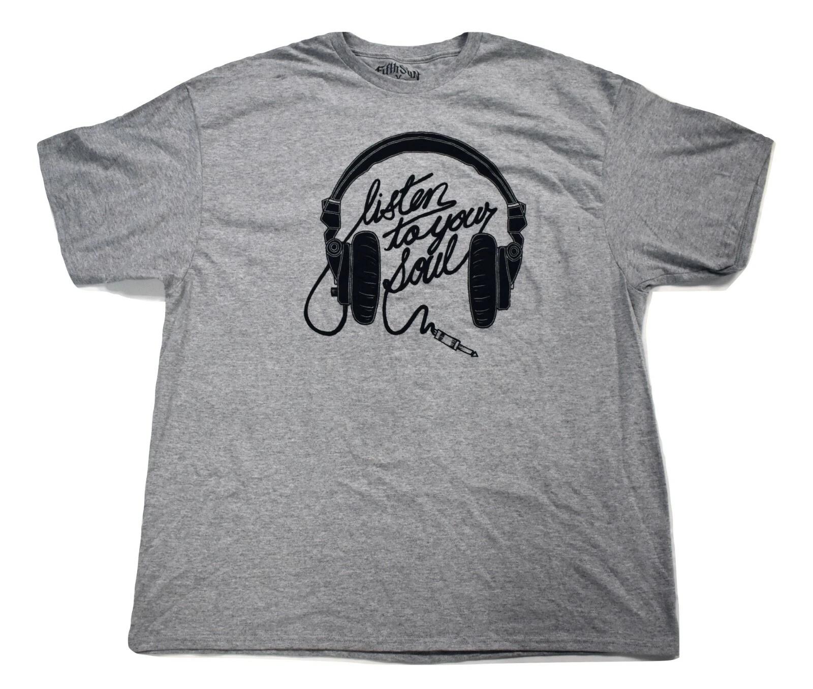 

Fifth Sun Mens Headphones Listen To Your Soul Shirt New 2XL XL
