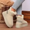 Women's Autumn-Winter Warm-Lined Thickened High-Top Snow Boots, Cozy Casual Footwear, Available In Large Sizes.