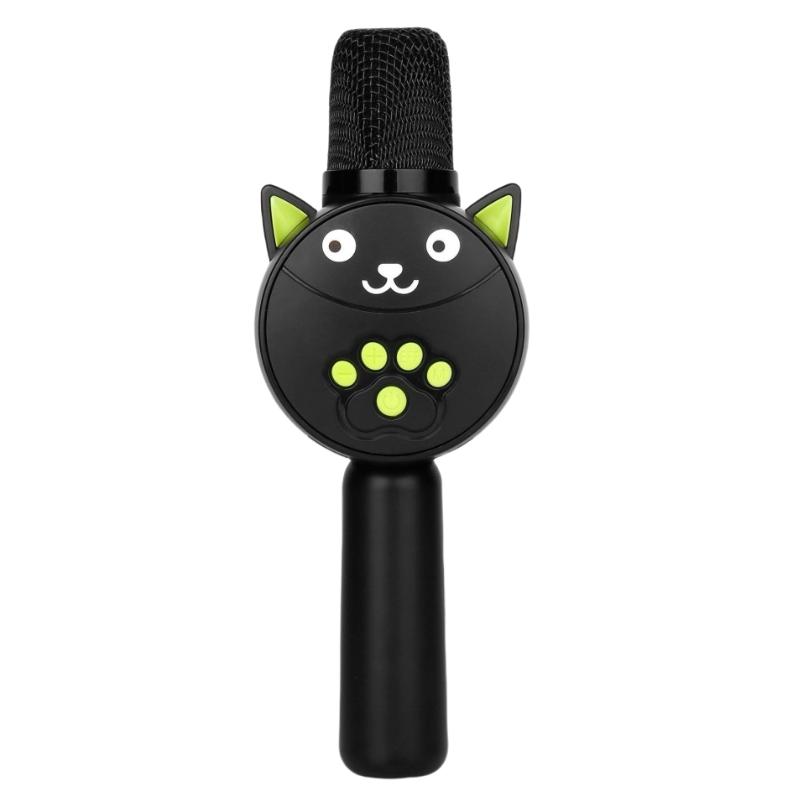 

Kids Handheld Bluetooth Microphone Speaker Wireless Karaoke Machine with 4 Voice Changers HIFI Sound Portable KTV Toy Gift зелений