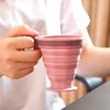 Collapsible Silicone Travel Cup with Lid 220ml Mouthwash Cup Dishwasher Safe Leak-Proof Portable Coffee Tea Mug for Camping Hiking Office