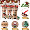 3pcs Christmas Stocking 16 Inch Linen Print Christmas Gift Stocking Hanging Christmas Stockings Gift Christmas Stocking Christmas Stocking for Window