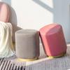Nordic Stool Luxury Modern Living Room Furniture Ottoman Portable Soft Round Design Stool 1-person Interior Removable Ottoman