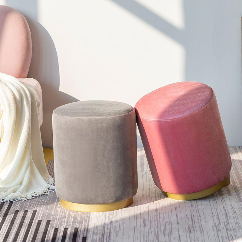 Nordic Stool Luxury Modern Living Room Furniture Ottoman Portable Soft Round Design Stool 1-person Interior Removable Ottoman
