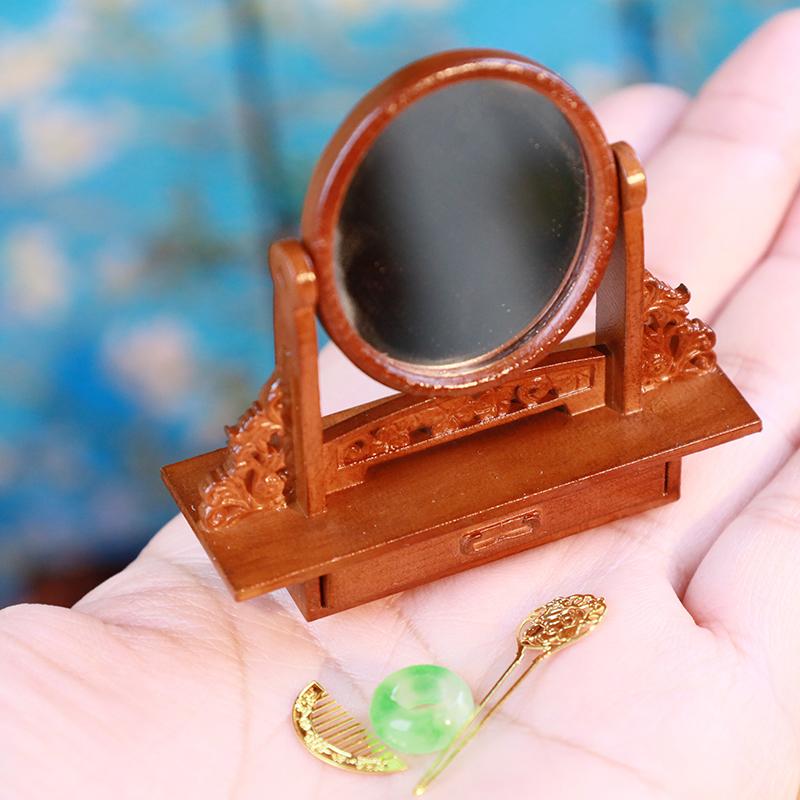 1/12 Dollhouse Simulation Dressing Mirror Vertical Mirror Model Doll Home Furniture Floor Mirror Micro Living Scene Accessory