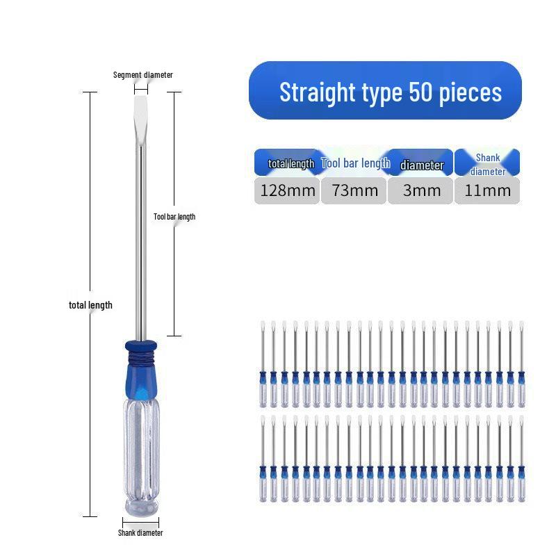 Small Phillips/Slotted Flathead Screwdriver with Transparent Handle for Computer Repair