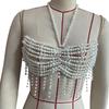 Multipurpose Stylish Pearls Body Chain with Tassels Designs Fashion Decoration for Evening Gowns and Party Wear
