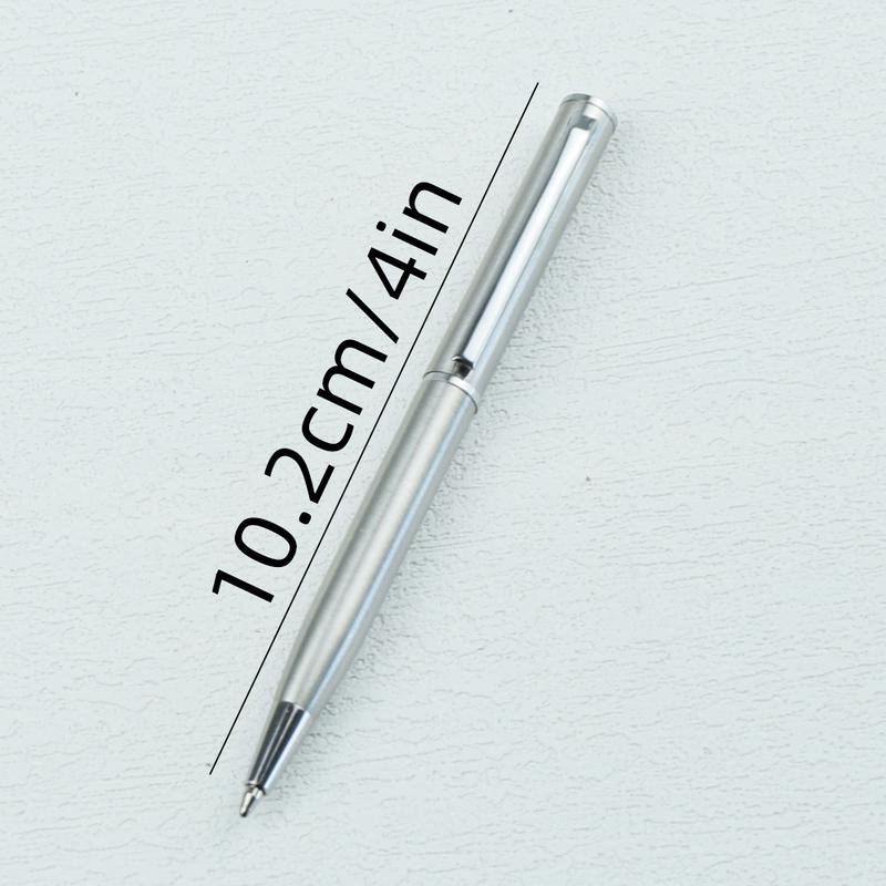 Mini-Metall-Kugelschreiber mit Drehmechanismus - Taschenformat 0,7 mm Feine Schwarze Tinte Edelstahl-Kugelschreiber Büro Schulbedarf