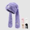 Cute Long Eared Winter Hat With Scarf For Girls Warmth And Windproof Protection