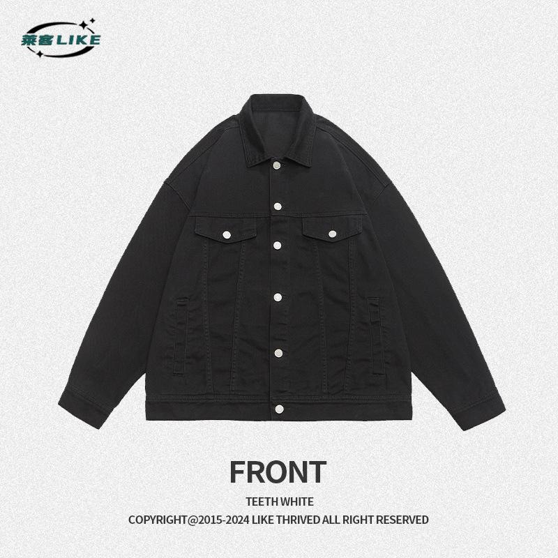 

Осенне-зимняя мужская толстая/обычная американская джинсовая куртка High Street, модная брендовая ретро-выбеленная окрашенная нейтральная джинсовая одежда куртка 5XL