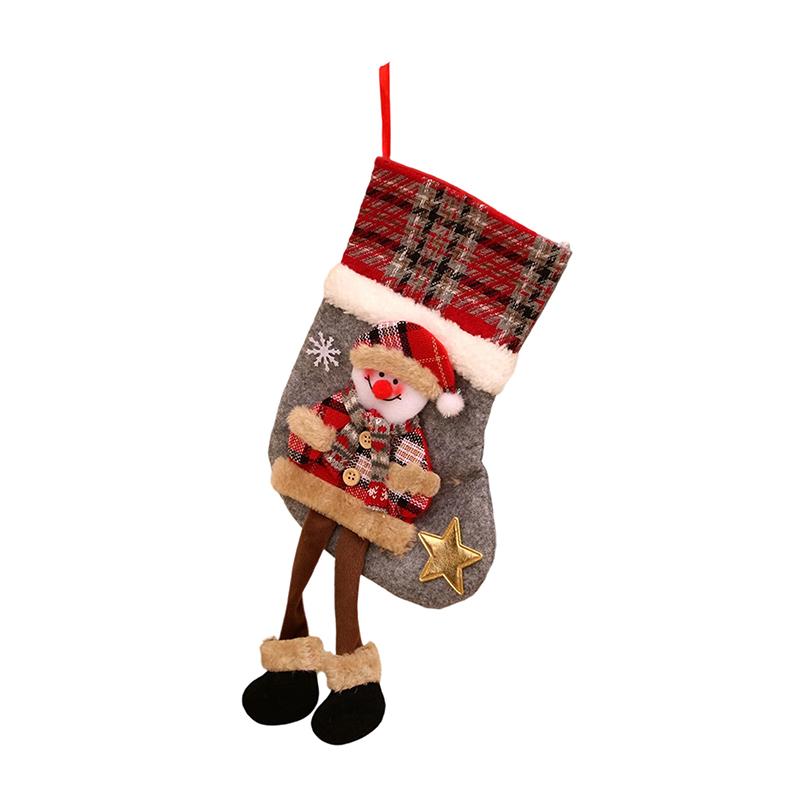 Christmas Stocking Christmas Tree Pendant Snowman Santa Elk Bear Children Gift Bag Family Party Decorations New Year'S Gifts