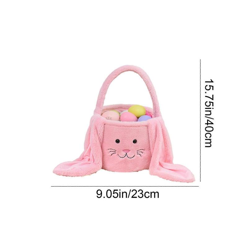 Happy Easter Bunny Long Ears Bags Easter Basket Buckets Easter Tote Bags Children Gift Storage Handbag