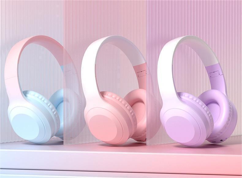 W5 Private Mold Gradient Color Bluetooth Over-Ear Headset - HIFI Heavy Bass Stereo, E-sports Low Latency