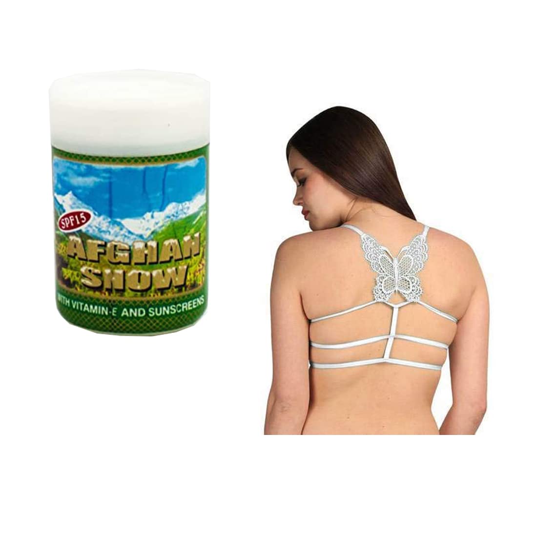 

Крем для лица RSINC Afghan Snow Skin Cream из Индии с бесплатным комплектом из одного бюстгальтера RSINC в белом, цвете бабочки, S-36 CN-3FBW-2VS9