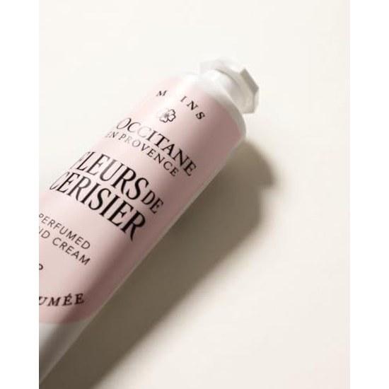 LOCCITANE Fleur de Cerisier Sakura Rose Hand Cream 30mL x 2 bottles towel birthday gift set including message card