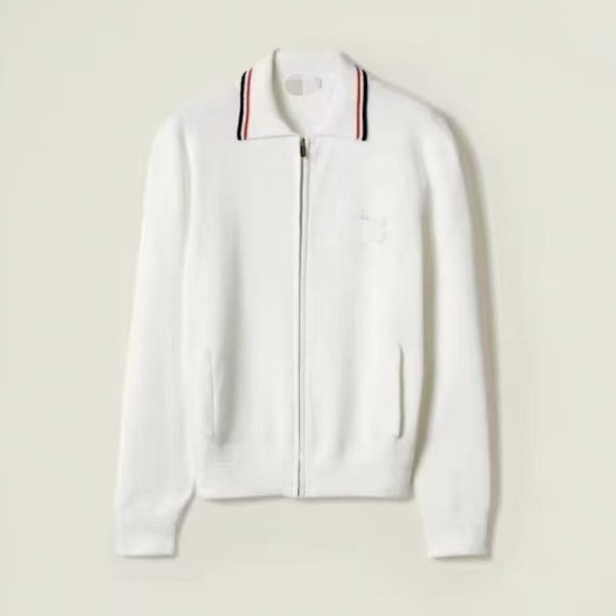 M Brand Unisex Knit Zip-Up Cardigan with 3D Letter Applique and POLO Collar – Early Autumn Collection